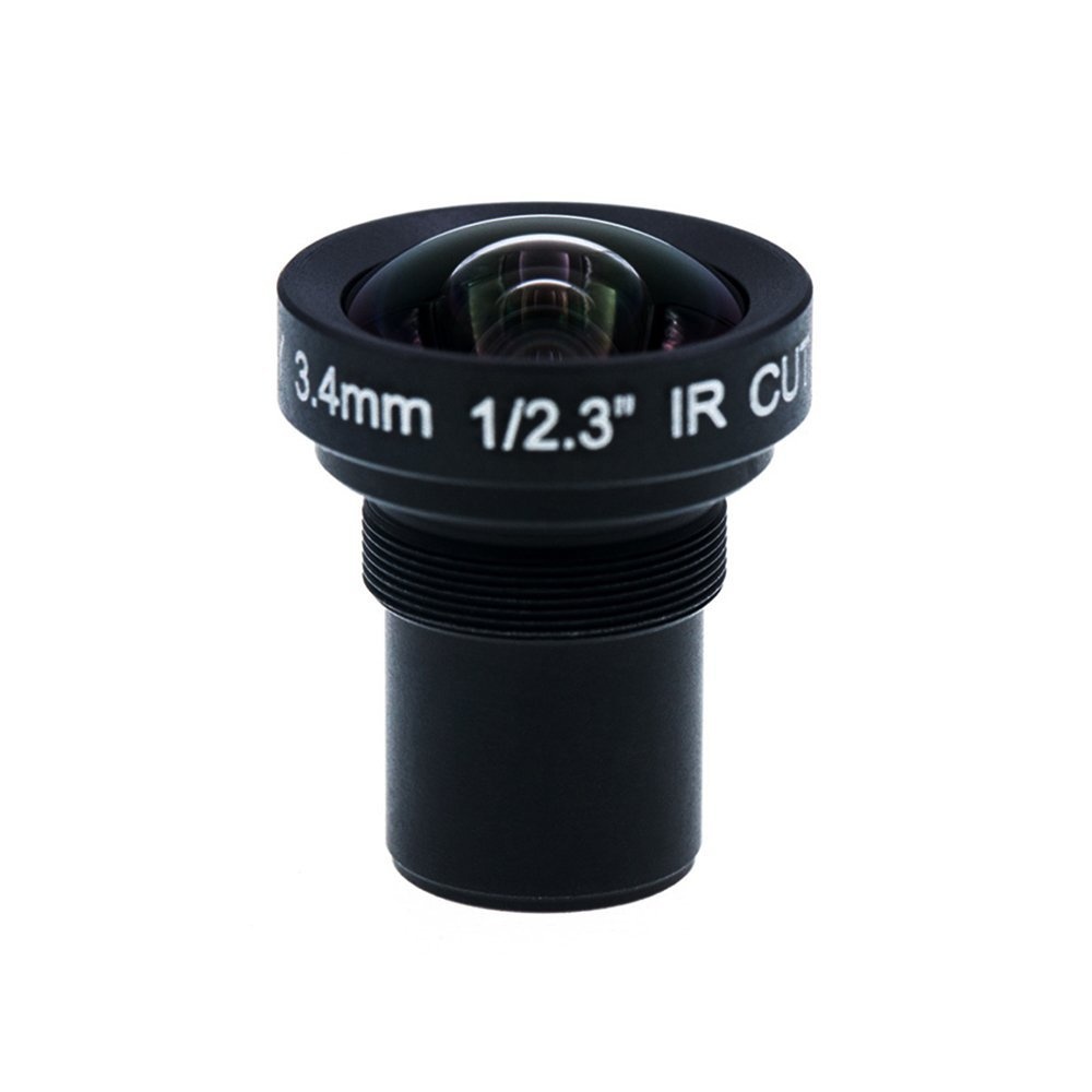 3.4mm 1/2.3 inch F2.8 4K M12  Non-fisheye no distortion Lens  85Degree 16MP IR-CUT for Gopro 5 6 7